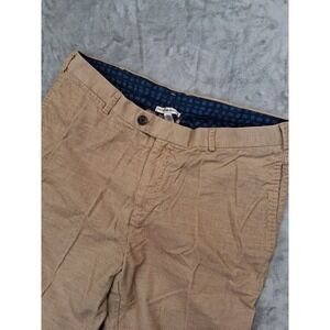 Peter Millar Mens Sz 34 Tan Beige Brown Corduroy Pleated Classic Straight Pants